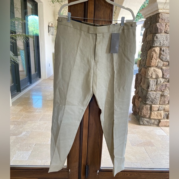 Banana Republic Irish Linen Tuxedo pants taupe 35S Bnwt - Picture 6 of 12